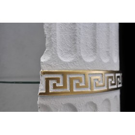 Stylowy regał witryna w stylu greckim z półkami i oświetleniem elegancki biały z złotymi zdobieniami H:1,7m - zdjęcie 4