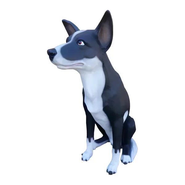 Figura dekoracyjna Pies basenji siedzący H: 75cm z żywicy