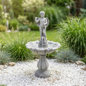 Duża fontanna ogrodowa F35 H: 138 cm biały cement - zdjęcie 1