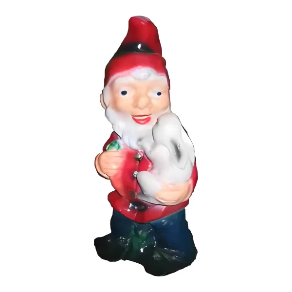 Figura dekoracyjna Krasnal z kotem H: 38cm z żywicy