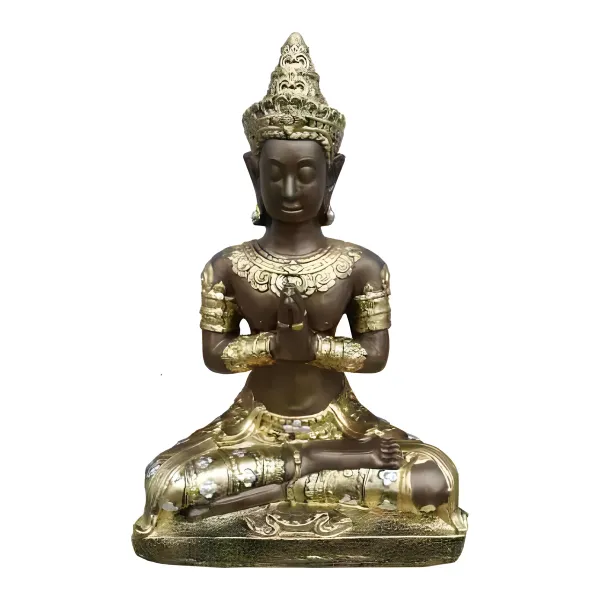 Figura dekoracyjna Tajski anioł siedzący H: 74cm z żywicy