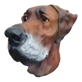 Figura dekoracyjna Pies głowa dog niemiecki H: 30cm z żywicy - zdjęcie 2