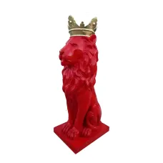 Figura dekoracyjna Lew z koroną H: 80cm z żywicy