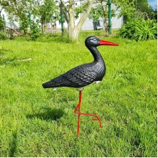 Figura ozdobna ogrodowa BOCIAN MAŁY H: 46cm czarny do ogrodu