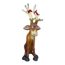 Figura dekoracyjna Renifer komiczny H: 100cm z żywicy