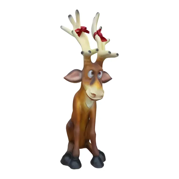 Figura dekoracyjna Renifer komiczny H: 100cm z żywicy