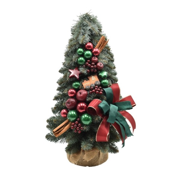 Choinka stożkowa dekorowana srebrzysta 50 cm CASA VERDE