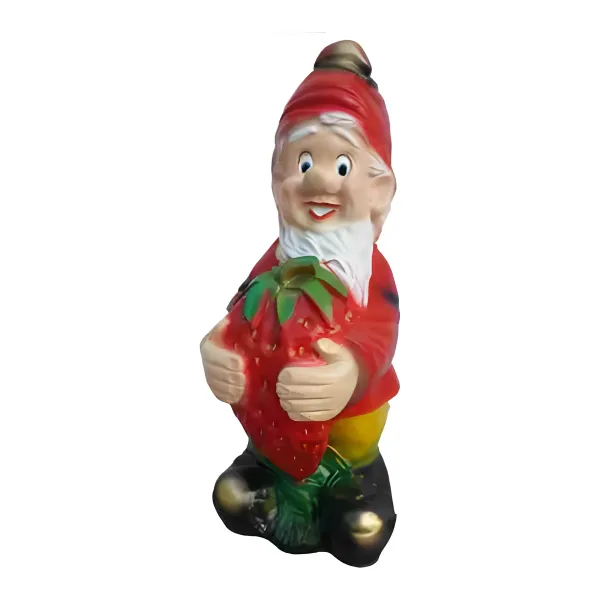 Figura dekoracyjna Krasnal z truskawką H: 75cm z żywicy