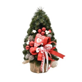 Choinka stożkowa dekorowana 40 cm WHITE RED - zdjęcie 1