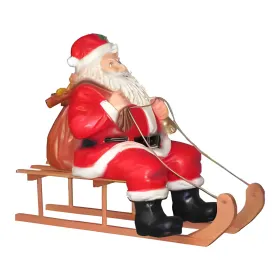 Figura dekoracyjna Św. Mikołaj na saniach H: 44cm z żywicy - zdjęcie 2
