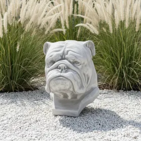 Figura ogrodowa Głowa Psa Bokser H: 29cm betonowa - zdjęcie 1