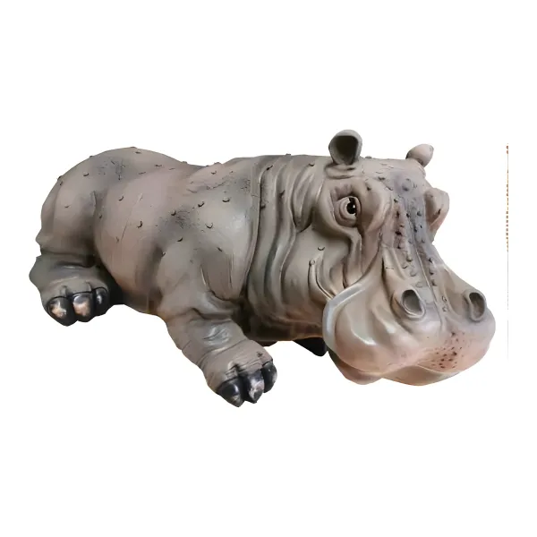 Figura dekoracyjna Hipopotam wym. 160×390×105cm z żywicy