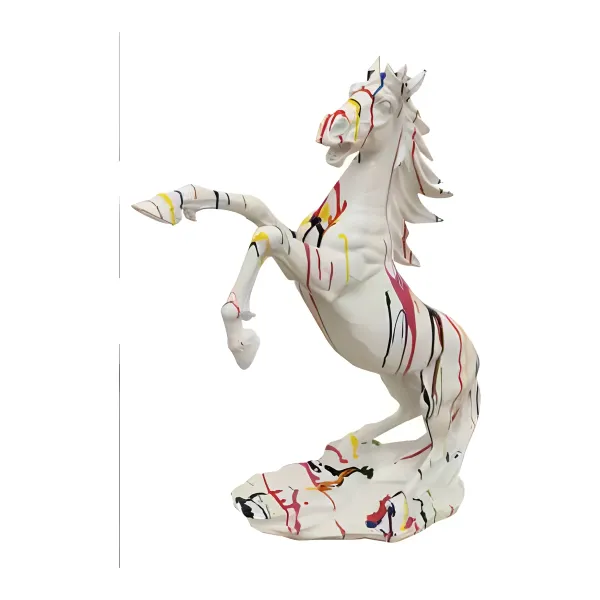 Figura dekoracyjna Koń stający dęba H: 92cm z żywicy