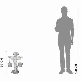 Figura ogrodowa Nosiwoda chłopak H: 60cm betonowa - zdjęcie 2