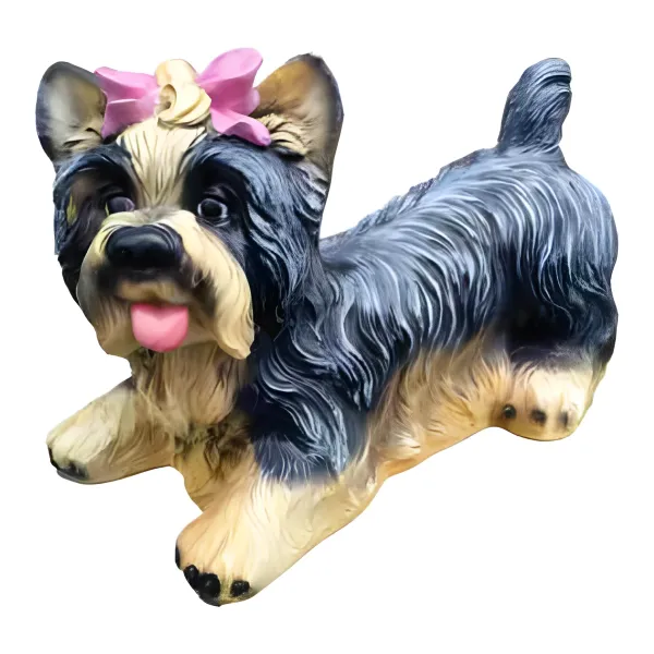 Figura dekoracyjna Pies yorkshire terrier wym. 24×35cm z żywicy