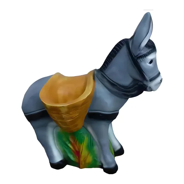 Figura dekoracyjna Osioł z koszem H: 85cm z żywicy