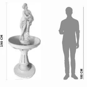 Fontanna ogrodowa Duża H: 190cm biały cement - zdjęcie 2