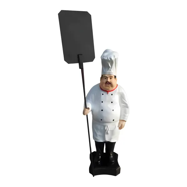 Figura dekoracyjna Kucharz z tablicą H: 108cm z żywicy