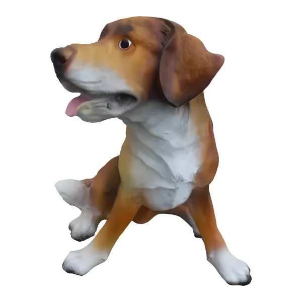 Figura dekoracyjna Pies beagle siedzący wym. 47×72cm z żywicy