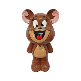 Figura Miś Pop-Art Cartoon Classic Mouse Style brązowa wysoki połysk żywica - zdjęcie 2