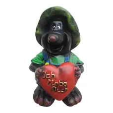 Figura dekoracyjna Kret z sercem H: 40cm z żywicy