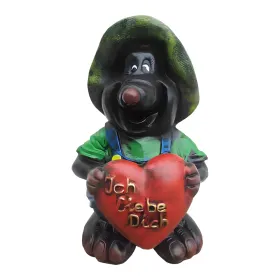 Figura dekoracyjna Kret z sercem H: 40cm z żywicy - zdjęcie 2