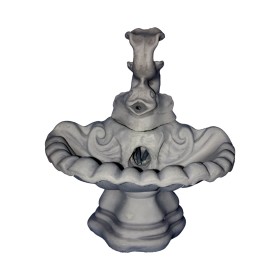 Mała fontanna ogrodowa F19 H: 35 cm biały cement - zdjęcie 2