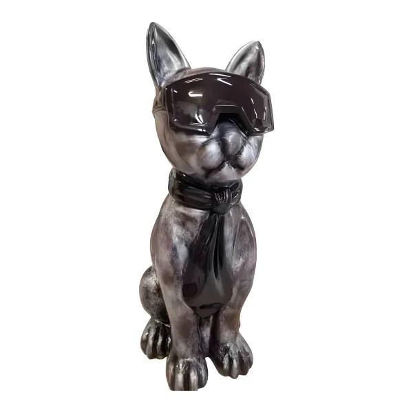Figura dekoracyjna Pies z okularami H: 80cm z żywicy