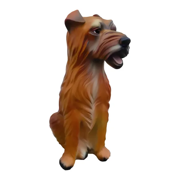 Figura dekoracyjna Pies terrier brązowy siedzący H: 40cm z żywicy