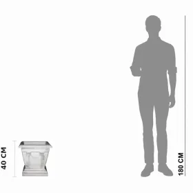 Figura ogrodowa Donica Wazon kwadratowa duża H: 40cm betonowa - zdjęcie 2