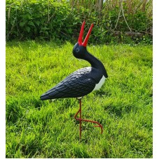 Figura ozdobna BOCIAN KLEKOT H: 57cm czarny ogrodowa