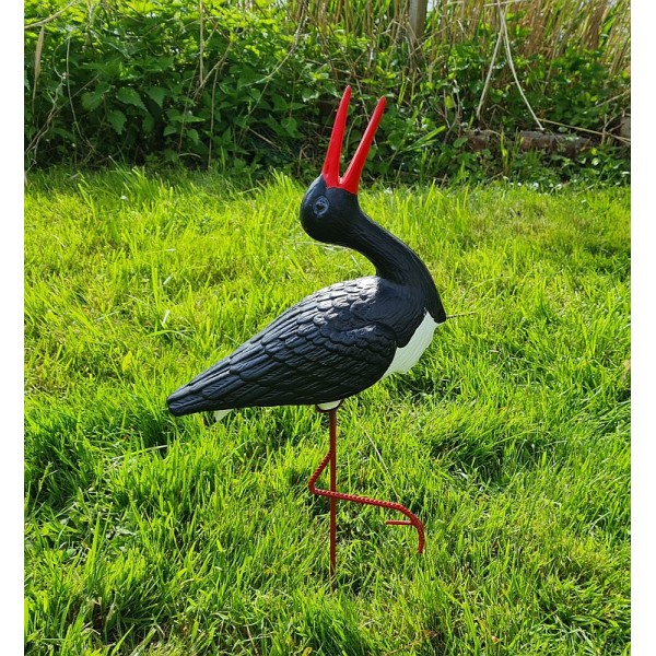 Figura ozdobna BOCIAN KLEKOT H: 57cm czarny ogrodowa