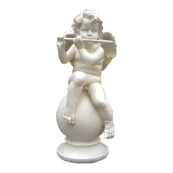 Figura dekoracyjna Anioł z fletem H: 35cm z żywicy
