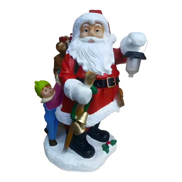 Figura dekoracyjna Św. Mikołaj z dzieckiem H: 75cm z żywicy
