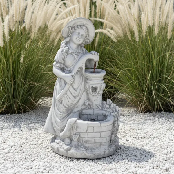 Figura ogrodowa Dziewczyna przy studni H: 84cm betonowa
