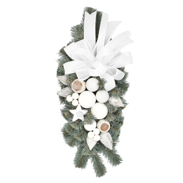 Rogal dekorowany srebrzysty 40 cm BIANCO