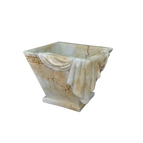 Elegancka donica w stylu klasycznym z greckim motywem, marmur H: 27,5 cm waza misa - zdjęcie 1