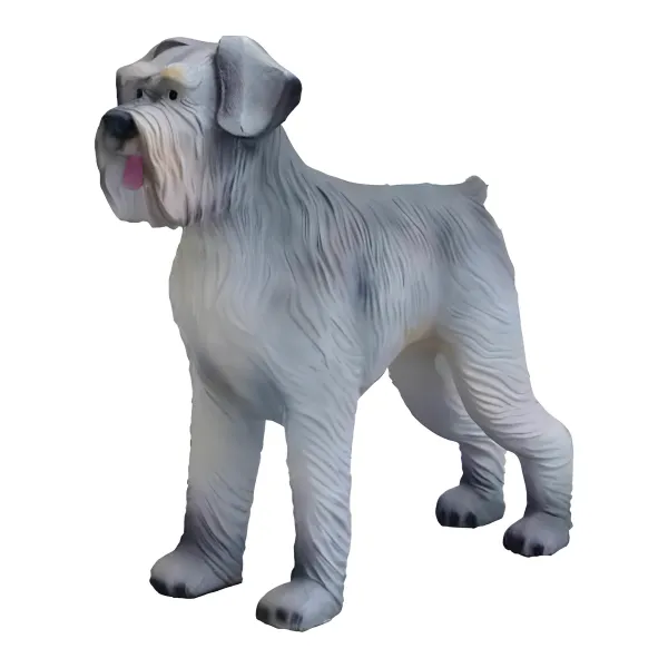 Figura dekoracyjna Pies schnauzer stojący wym. 150×140cm z żywicy