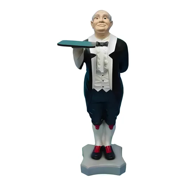 Figura dekoracyjna Kelner H: 110cm z żywicy