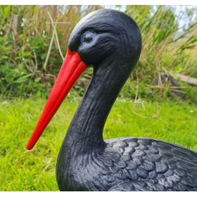 Figura ozdobna BOCIAN ŚREDNI H: 75cm czarny ogrodowa - zdjęcie 4
