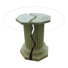 Figura dekoracyjna Stolik na kolumnie H: 75cm z żywicy