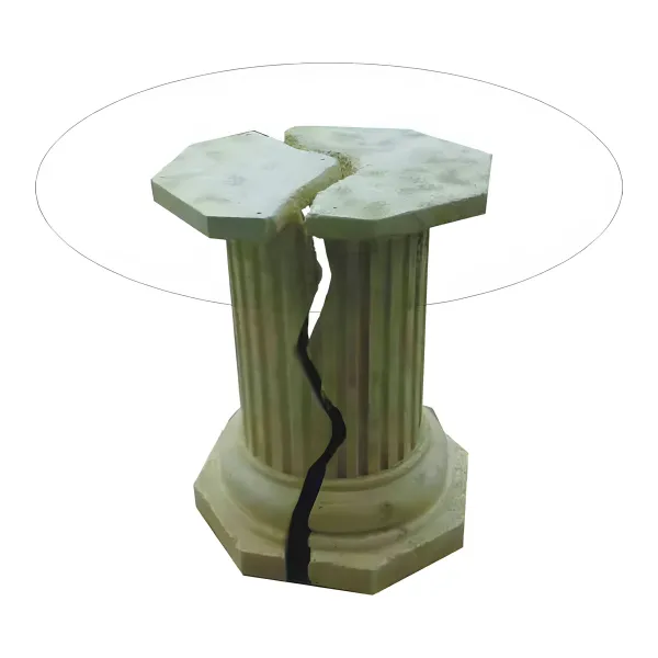 Figura dekoracyjna Stolik na kolumnie H: 75cm z żywicy