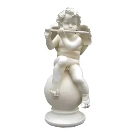 Figura dekoracyjna Anioł z fletem H: 65cm z żywicy - zdjęcie 2