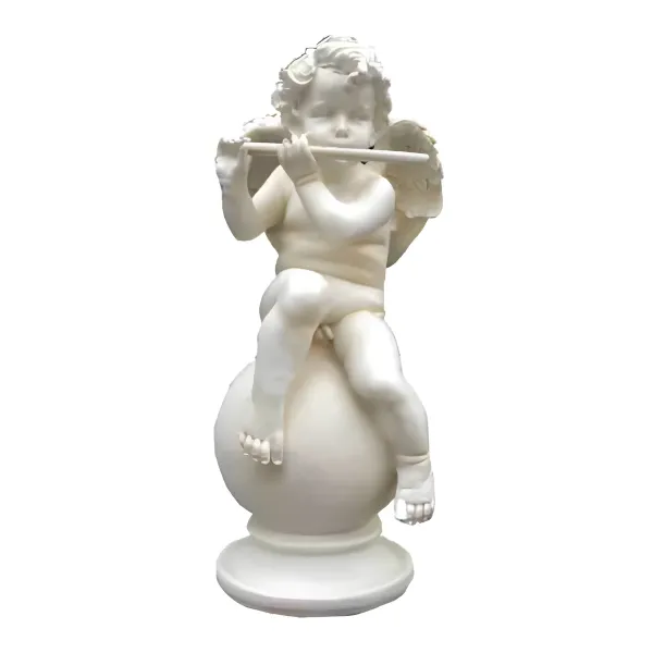 Figura dekoracyjna Anioł z fletem H: 65cm z żywicy