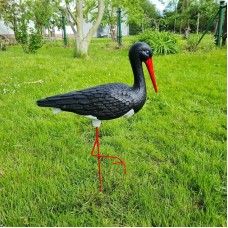 Figura ozdobna BOCIAN ŚREDNI H: 75cm czarny ogrodowa