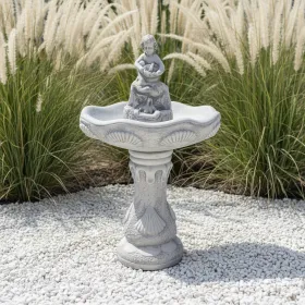 Duża fontanna ogrodowa F29 H: 90 cm biały cement - zdjęcie 1