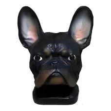 Figura dekoracyjna Pies głowa buldog francuski H: 35cm z żywicy