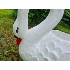 Figura ozdobna ŁABĘDŹ DONICA Średni H: 42 ogrodowa - zdjęcie 3