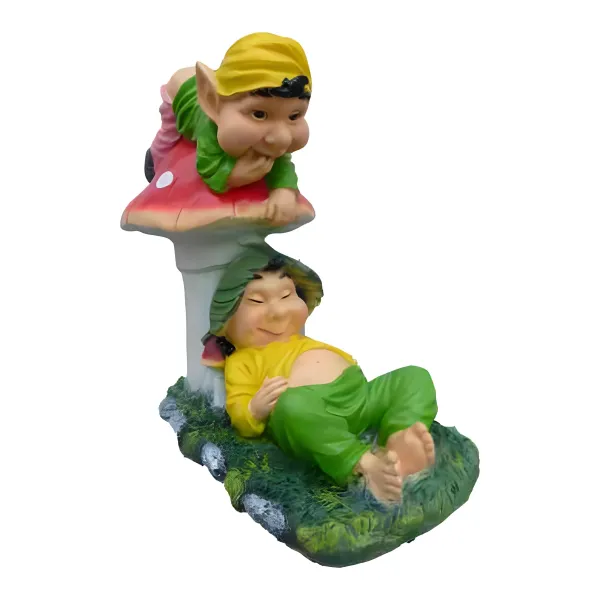 Figura dekoracyjna Krasnoludki z grzybem H: 60cm z żywicy