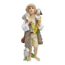 Figura dekoracyjna Pasterz z owcami H: 80cm z żywicy